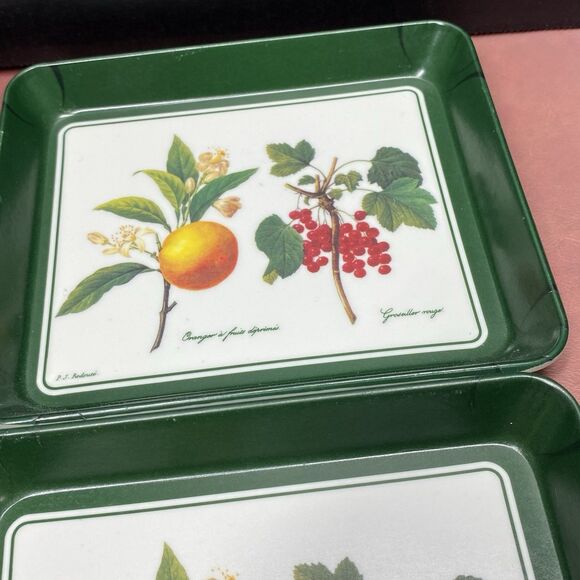 Vintage Design Imports Made In Italy P.J. Redoute Melamine Trays Flowers Fruit - Picture 5 of 12
